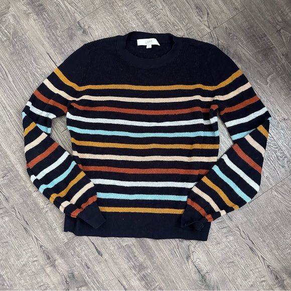 Loft Striped Draped Sleeve Sweater - Picture 1 of 3